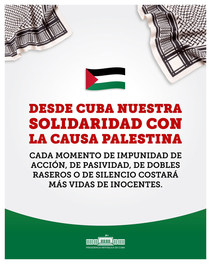 Reitera Díaz-Canel solidaridad de Cuba con la causa palestina 