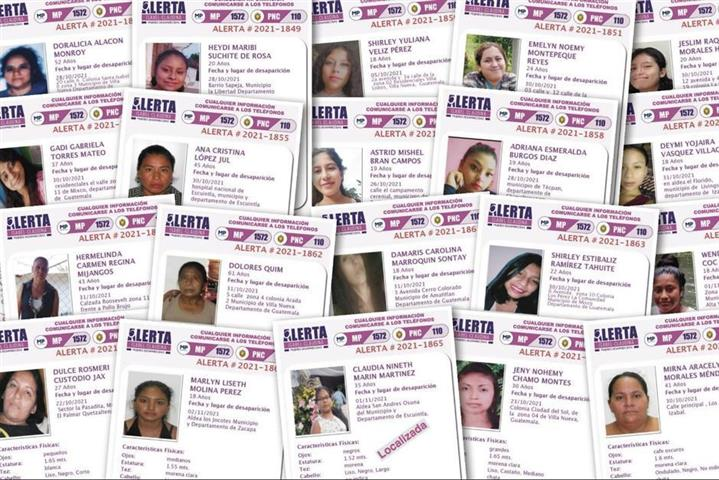 Mujeres desaparecidas en Guatemala llegan a mil 703