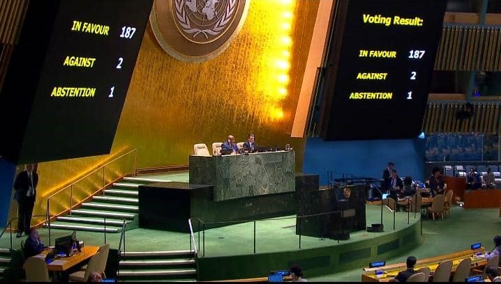 Asamblea General rechaza bloqueo a Cuba con 187 votos